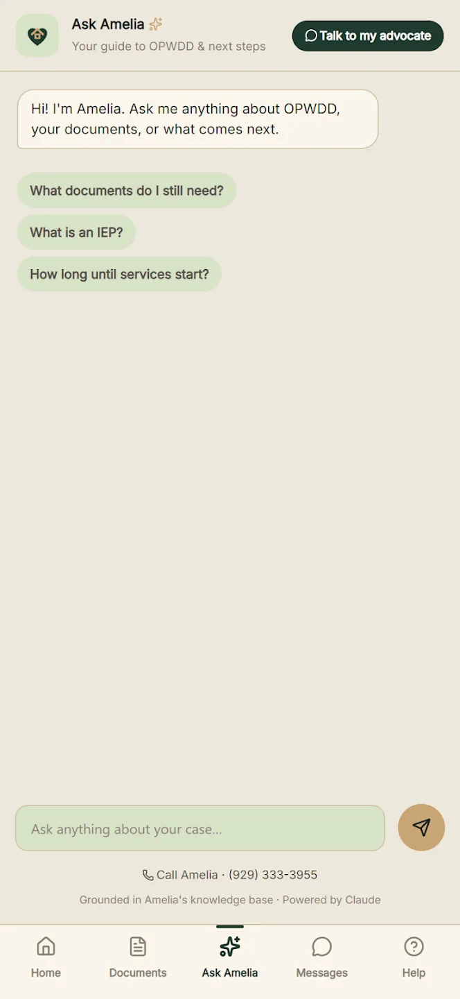 Amelia Connect app - Ask Amelia