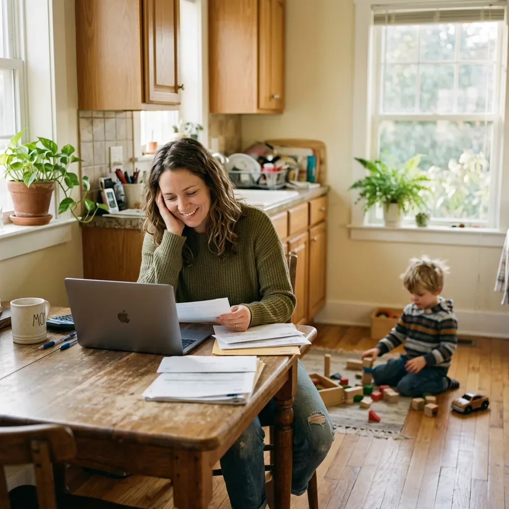 Parent and child with a developmental disability at home