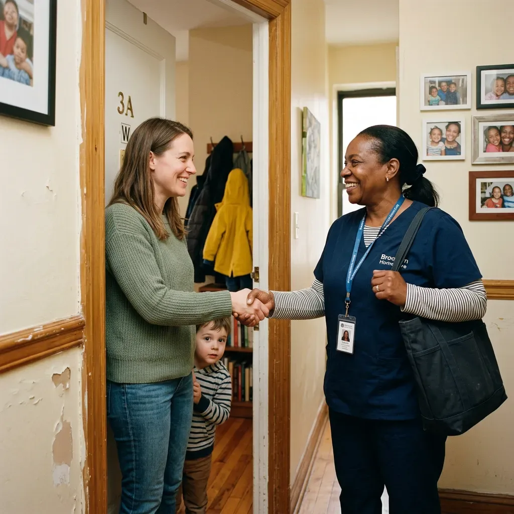 Home health aide meets family